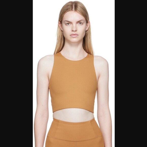 Girlfriend Collective Toffee Brown Orange Dylan Tank Bra S - Picture 1 of 6